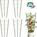 TOCCYARD 4 Pack Plant Support Tomato Cages for Garden, 24 Inches Tomato Cages and Supports with Adjustable Rings for Garden Pots, Plant Stakes Tomato Trellis Rings for Climbing Plants