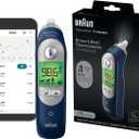 Braun ThermoScan 7+ Connect Digital Ear Thermometer - Family Care App Compatible, Age Precision Technology, Color-Coded Display, No. 1 Brand Recommended by Pediatricians, FSA and HSA Eligible (Black/Blue/Grey)