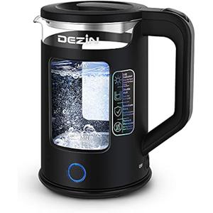 Dezin Electric Kettle with Keep Warm Function, BPA Free WindowGlass Double Wall Design Electric Tea Kettle, Bicolor LED, 1.5L Hot Water Kettle with Auto ShutOff and Boil Dry Protection Tech