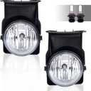 PIT66 Fog Lights, Compatible with 03-06 GMC Sierra 1500 2500 3500/07 GMC Sierra Classic(Not fit for Denali|C3 Models) Fog Lamp Assembly Left/Right Clear Lens + Wire Harness (Clear(Basic Style))