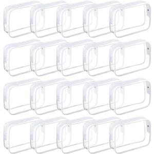 Tergy 20 Packs Clear Cosmetics Bags for Women Men Waterproof Toiletry Bags PVC Makeup Bags Organizer Case with Zipper for Travel Bathroom (White) Tergy 20 Packs Clear Cosmetics Bags for Women Men Waterproof Toiletry Bags PVC Makeup Bags Organizer Case with Zipper for Travel Bathroom (White)