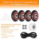 Upgrade 4392067 Dryer Repair Maintenance Kit -Perfect for Whirlpool Cabrio Duet Maytag Bravos XL Kenmore Elite Dryer Parts,with WPW10314173 Drum Roller&661570V Belt&Idler Pulley TOMOON