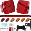 LED Trailer Light Kit, IP67 Submersible Trailer Lights 12V DOT, Stop/Tail/Turn Boat Trailer Lights with 13.7" ID Bar, 6 Marker Lights, 25 ft Protective Wiring Harness, License Plate Bracket