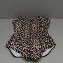 WDIRARA Women's Leopard Print One Piece Swimsuit Cut Out Backless Monokini Ring Linked Bathing Suit (Large, Yellow)