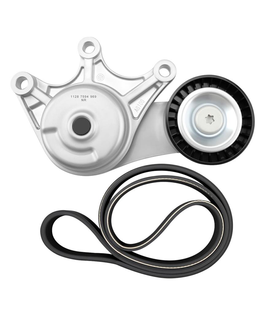 Serpentine Belt Drive Kit Fit for BMW X1 X3 X4 Z4 120i 220i 228i 320i 328i 428i 528i, 2.0L 1997CC 1998CC 2012-2018, Replace 39191 6PK1000 Including Tensioner and Belt