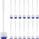 15 Pcs 18.5 Inch Toilet Bowl Cleaner Brush Bathroom Long Plastic Handled Cleaning Scrubber with Hook Hole Without Holder for Household Cleaning (Blue, White)