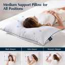 Pacific Coast White Goose Down Fiber Pillows, Bed Pillows for Back, Stomach and Side Sleepers, King Size Pillows Set of 1, Hotel Collection, Fluffy, Medium