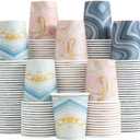 300 Pack 3 oz Paper Cups, Disposable Bathroom Cups, Small Mouthwash Cups, Mini Paper Cups for Bathroom(Mixed Colors), 300pack-Cyan&Blue&Pink