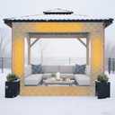 8 x 8 ft Outdoor Gazebo Curtain Thermal Insulated Panel Curtain with Transparent Window Rope Waterproof Winter Insulated Heavy Duty Oxford Cloth Garage for Patio Pergola Porch Gazebos