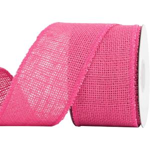 MEEDEE Hot Pink Burlap Ribbon 2.5 Inch Natural Jute Wide for Wreaths, Colored Bow, Rustic Chic Wedding Decor, 10 Yards
