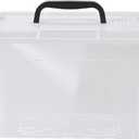 Kekow 6 L Clear Storage Box, Plastic Storage Latch Box with Black Handle, 4-Pack