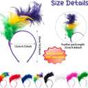 2 x 1920s Feather Fascinator Headband for Women Kentucky Derby Headpiece Fascinator Hats for Cocktail Wedding Tea Party (Mardi Gras)