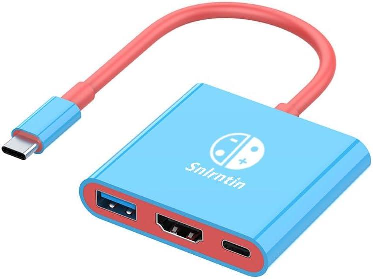 Docking Station for Nintendo Switch, 3-Port USB C Multiport Digital AV Converter Adapter with 4K HDMI USB 3.0 100W Charging Port, Switch Travel Dock with HDMI for MacBook Pro, Dell XPS, HP, etc