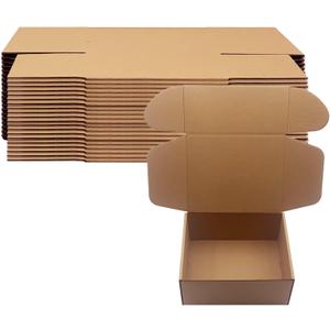 9x7x4 inch Shipping Boxes Pack of 25, Brown Corrugated Cardboard Box Mailer Boxes for Packaging Small Business ShippingRecyclable Moving Storage Mailing Boxes Bulk Book Literature Gift Giving