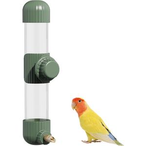 7.4 Fl Oz Bird Water Feeder No Mess Bird Cage Suspended Automatic Water Dispenser Parakeet Cockatiel Finch Lovebirds Budgies Canary (Green,7.4 fl oz (220ml))