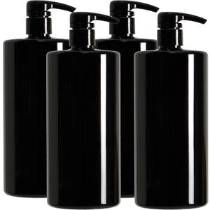 Youngever 4 Pack Pump Bottles for Shampoo, Empty Shampoo Pump Bottles, Plastic Cylinder with Lockdown-Leak Proof-Pumps (32 Ounce)