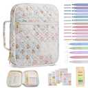 Bible Cover Case for Women Large Bible Cover with Durable Handle Quilted Bible Carrying Case for Girls Bible Study Supplies Accessories (Spliced Flower, Spliced Flower)