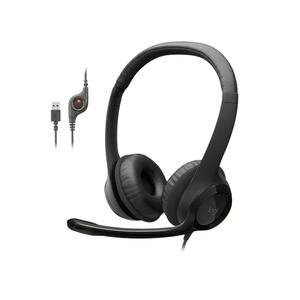 Logitech H390 Wired Headphones with Mic, USB Headset with Microphone for PC, Noise Cancelling Microphone for Video Meetings, Music, Gaming - Black