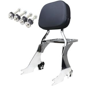 YHMOTO Motorcycle Detachable Passenger Backrest Sissy Bar & Luggage Rack with Docking Hardware Kits for Harley Sportster XL 883 1200 2004-2024 (Chrome)
