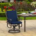 Arden 2-Pack Outdoor Patio Dining Chair Cushion, 20x44, Rain-Proof Seat Pad, Fade-Resistant Outdoor Cushion Sapphire Blue Leala