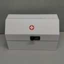 Uniclife Wall Mount Medicine Cabinet with Combination Lock Locking First Aid Cabinet Lockable Medical Cabinet Small Medicine Organizer Secure Steel Wall Cabinet Metal Storage Box, White