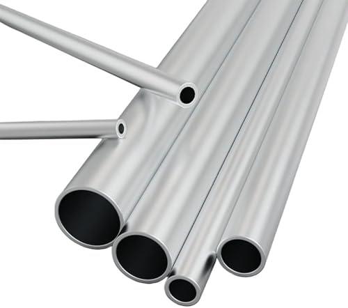 Purzen Aluminum Tubing Hollow Round Tube Metal Pipe for DIY Craft Furniture Making Home Improvement Welding Bending Cutting Fabrication Strong Lightweight,20mm*7.5mm*0.5m
