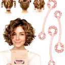 BONNET QUEEN 3 Pack Small Satin Heatless Hair Curler for Short Hair, Heatless Curls Overnight, Hair Curlers to Sleep In, Damage-Free Small Curls with Built-in Scrunchie, Cream Pink