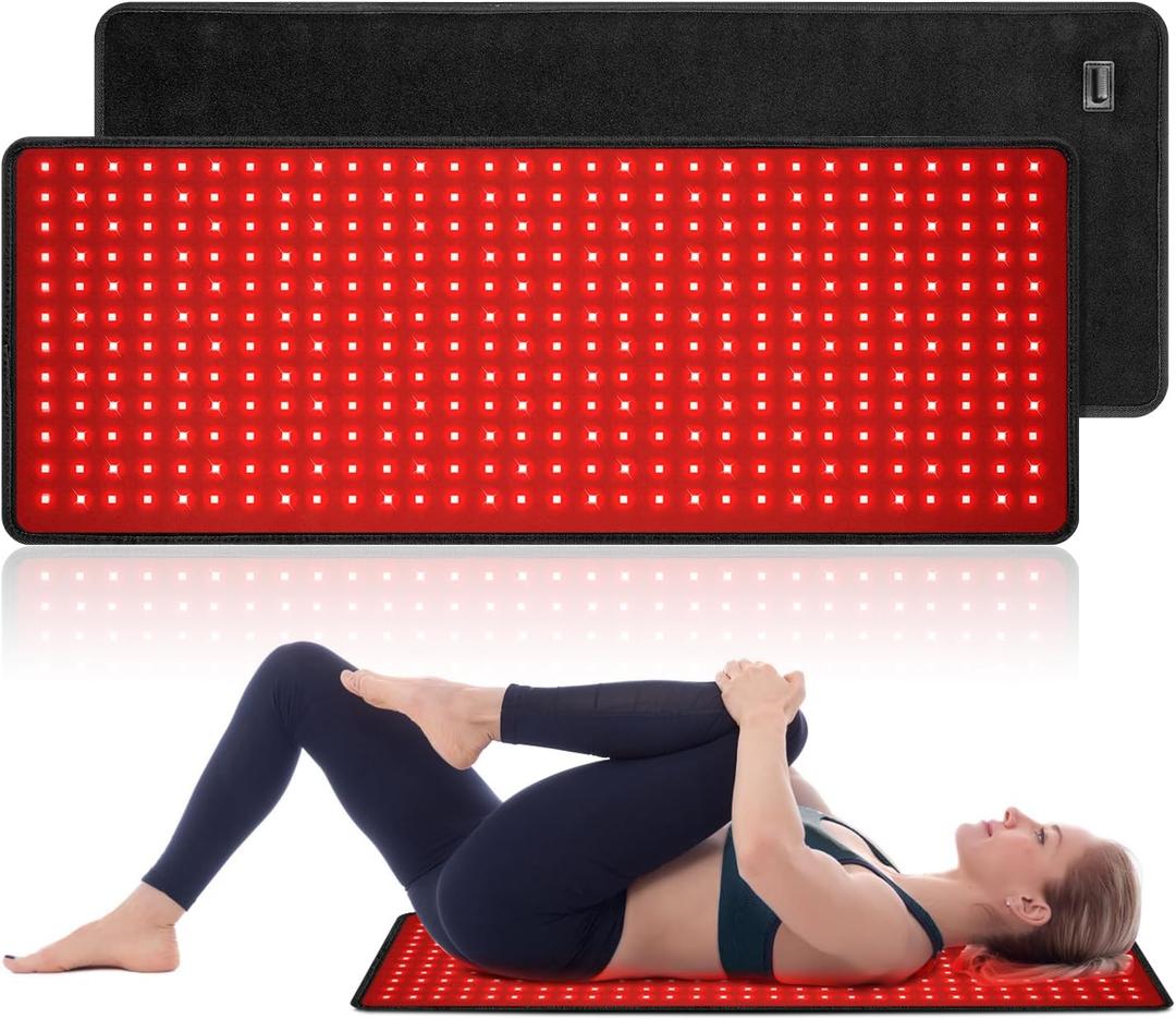 Red Light Therapy for Body, 31.5" x 11.8" Infrared Light Therapy Belt Wrap with Timer for Back Shoulder Waist Knee Pain Relief, 660nm & 850nm Home Red Light Therapy Pad, Improve Inflammation