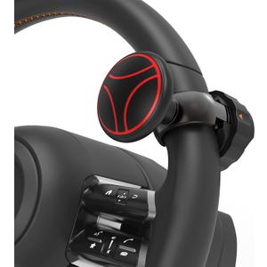 Tool Free Steering Wheel Knob, Suicide Knob for 3.45-4.9" Steering Wheel with Metal Bearing, Steering Wheel Knob Spinner for Cars, Mowers, Tractors, Boats, No Screws or Tools Needed (1Pack, Red)