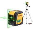 PREXISO Laser Level with Tripod, 65Ft Self Leveling Cross Line Laser Level, Green Line leveler Tool for Hanging Pictures, Home Renovation with LED Indicator & 2 AA Batteries (31-1/2 inch Tripod)