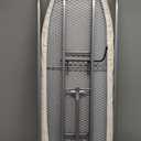 Household Essentials 144222 Over The Door Small Ironing Board with Iron Holder, Natural Cotton Cover Silver