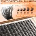 Kiromiro Wispy Lash Clusters Kit Fluffy Eyelashes Extension 10-18mm Volume Lash Clusters with Clear Bond and Seal 156pcs Thin Band Cluster Lashes Kit for Beginner