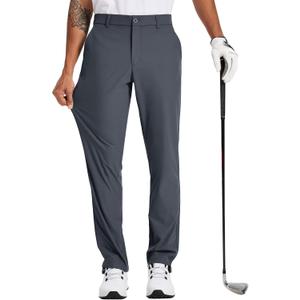 Tyhengta Men's Golf Pants 30"/32"/34" Lightweight Comfy Stretch Work Dress Pants (36W x 34L, Dark Grey)