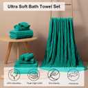 4 Pcs Blue Green Cabana Stripe Large Bath Towels 35"x70" Oversized Bath Sheet Soft Breathable Jumbo Bathroom Towels Highly Absorbent Shower Towel Quick Dry Beach Chair Towel Spa Gym Hotel Towel Set