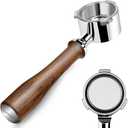 KOFIKOFI 51mm Bottomless Portafilter for DeLonghi Dedica EC680/EC685/EC885, SMEG, EUPA, 3-Ears Genuine American Walnut Naked Portafilter Included 16-18g Filter Basket