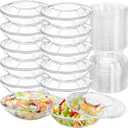 50 Pack Plastic Salad Bowls with Lids, 18 oz Disposable Salad To-Go Container for Lunch, Clear Acai Bowls for Takeout Fruits, Meal Prep, Nuts, Serving, and Mixing