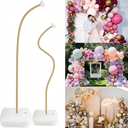 Balloon Arch Kit - Free Bending Shape, Balloon Column Stand Independent Suspended Standing, 12" Water-Filled Base - Ideal for Weddings, Baby Showers, and Birthday Parties (Golden 8.2ft & 5ft)