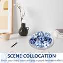 OLYCRAFT 8Pcs Blue and White Porcelain Balls Decorative Porcelain Balls 1.6 Inch Chinoiserie Ball Handmade Ceramic Beads 1mm Hole Ceramic Orbs for Centerpiece Bowls Vases Tables Wedding Home Decor