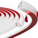 Flexible Quarter Round Molding, 118 Inch Peel and Stick Silicone Quarter Round Shoe Molding, Caulk Strip for Wall Edge Floor Corner, Bendable Self-Adhesive Baseboard Trim for Countertop Cabinet and Stair