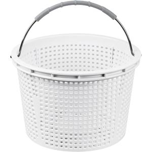8" Pool Skimmer Basket Replacement for Pentair U-3 & Hayward SP1070 | Heavy-Duty Inground Pool Basket with Weighted Metal Base & 316 Stainless Steel Handle