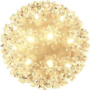 Christmas Lighted Ball 7" Outdoor Hanging Sphere Lights Orb 100 LED Warm White Starlight Sphere for Tree, Porch, Gazebo, Bedroom Decorations