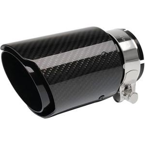 Bielpord 2"Inlet 3" Outlet Exhaust Tips Carbon Fiber Tailpipe Exhaust Pipe Tail Throat Tail Pipe Modification Parts GlossyBlack Need Height>3.5 Inch Width>3.5 Inch