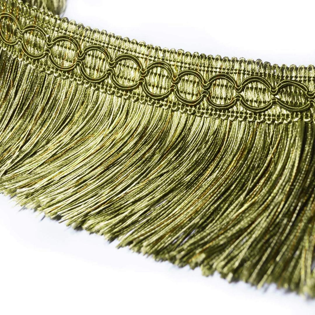 BEL AVENIR Brush Fringe Trim Basic Trim Collection 6.5 Yard x 3.54 Inches (Green)