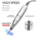 Nail Drill Machine, AZ GOGO 30000RPM Professional Rechargeable Portable Electric Efile Nail Drill for Acrylic Gel Nails, Manicure/Pedicure, Polishing, Cuticle - Salon or Home Use(White)
