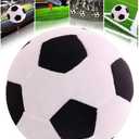 Plush Soccer Balls - Fluffy Stuffed Toy Soccer Ball Plush Pillow Soft Durable Stuff Soccerball Gift for Kids Boy Baby (Black -White,11.8inch/30cm)