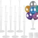 Voircoloria 6 Sets Balloon Stand Kits, Balloon Sticks with Base for Table Centerpieces Graduation Birthday Baby Shower Gender Reveal Party Decorations