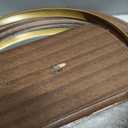 Tstarer Desk Makeup Mirror with Solid Wood,Elliptical Vanity Table Mirror for Living Room Bedroom (7.5 W x 13.5 H) (Rustic Brown)