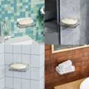 2 x SUOXING Adhesive Bar Soap Holder for Shower Wall,Clear Plastic Soap Savers for Bar Soap,Hanging Soap Rack and Soap Dish Tray for Bathroom with Command,Drill-Free,Pack of 2