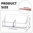 4 Pack Vertical Business Card Holder, Clear Acrylic 2 Pocket Desktop Business Card Holder, Multiple Cards Display Stand for Home, Office, and Exhibition, up to 100 Cards
