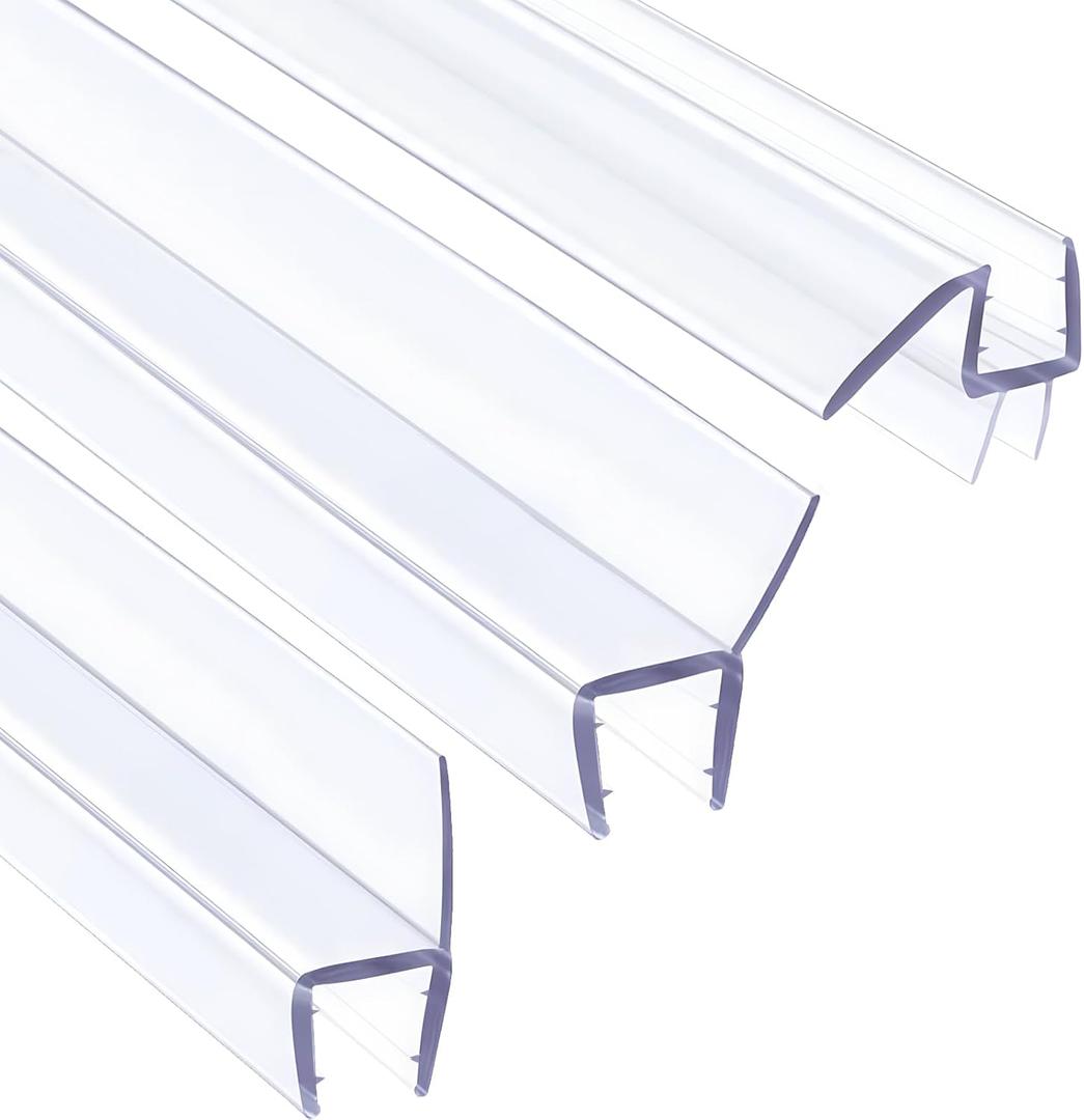 Shower Door Seal Set  Includes 1 PC 36" Bottom Seal and 2 PCs 76" Side Seals for 3/8" (10mm) Glass  Ultra Clear Polycarbonate Shower Door Sweep and Side Seal Kit